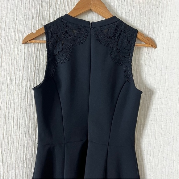 Madewell Black Lace Insert Anywhere Mini Fit and Flare Dress, Size 0 - Picture 5 of 7